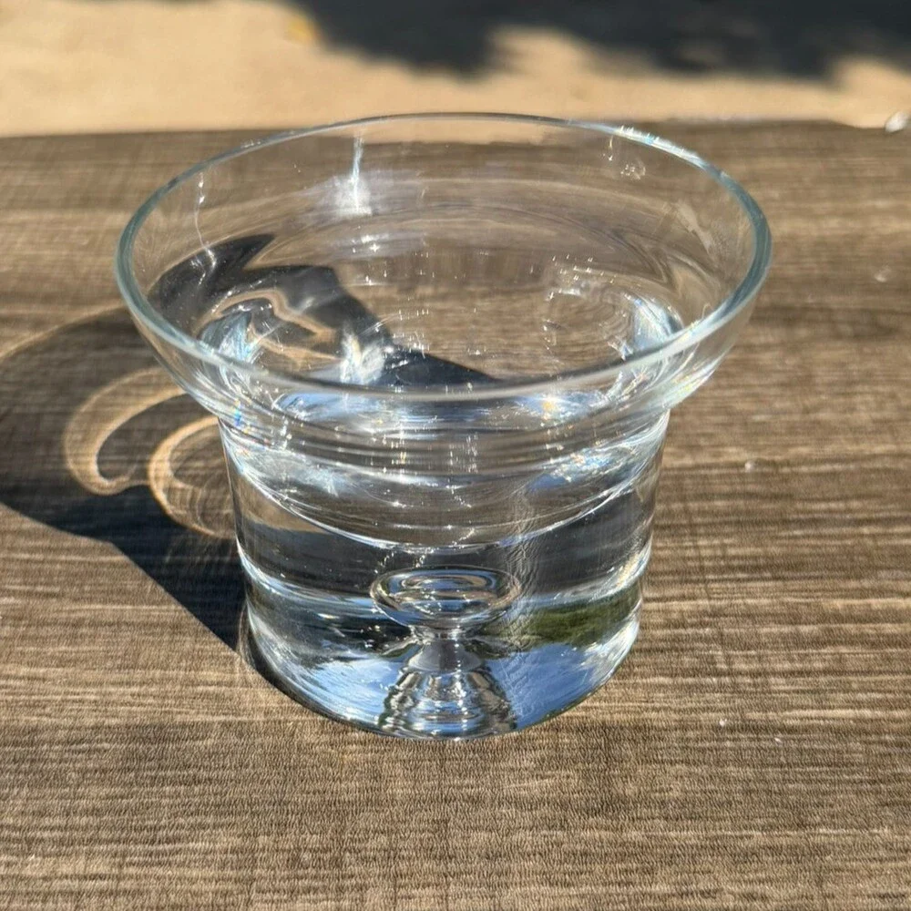 Vintage Krosno Poland Hand Blown Clear Glass Votive Tealight Candle Holder 4